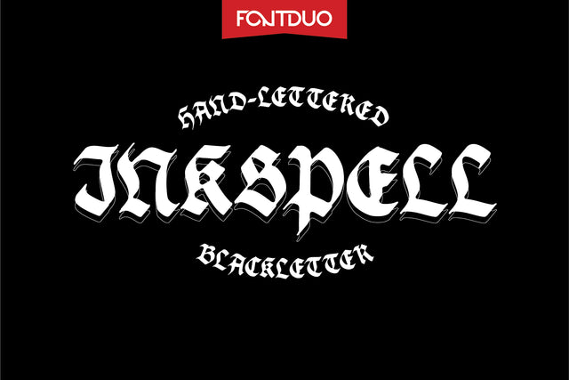 Inkspell Hand-Lettered Blackletter Font Font FontDuo 