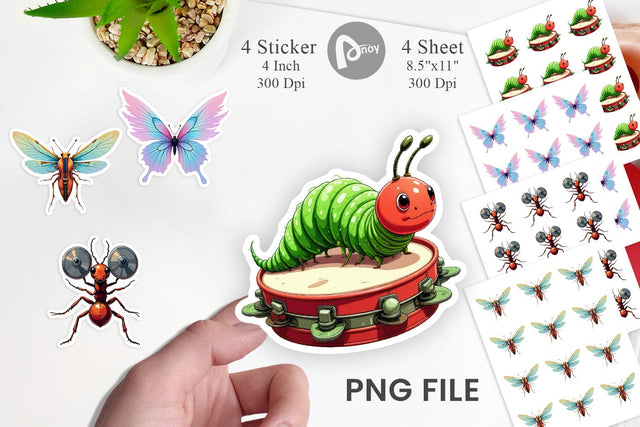 Insect Music Parade Sticker Sublimation artnoy 
