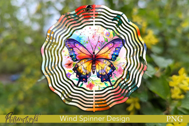 Insects Wind Spinner | Colorful Butterfly PNG Sublimation Pfiffen's World 