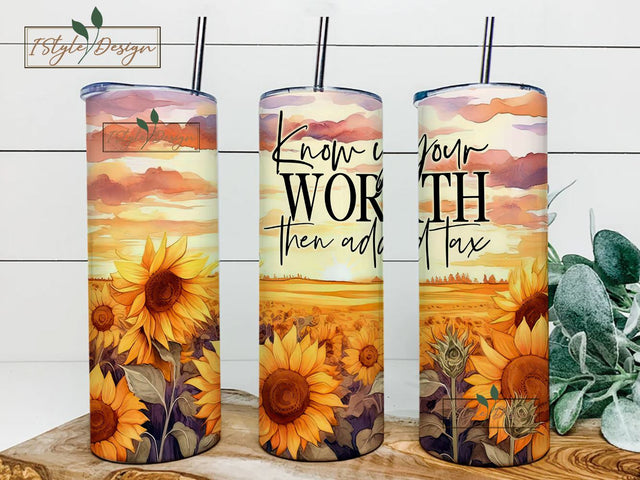 Inspirational - Affirmations - 20oz Skinny Seamless Tumbler Wrap PNG - Sublimation Tumbler Sublimation iStyleDesign 