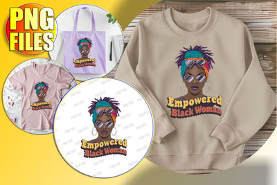 Inspirational Afro Woman with Quote PNG Sublimation afrosvg 