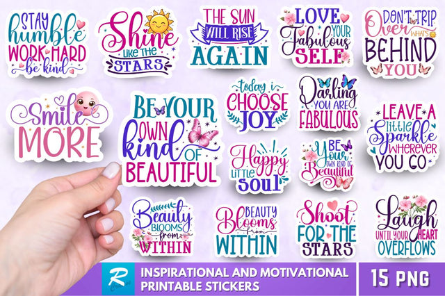 Inspirational and Motivational Sticker Bundle Sublimation Regulrcrative 
