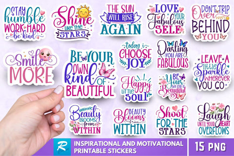 Inspirational and Motivational Sticker Bundle Sublimation Regulrcrative 