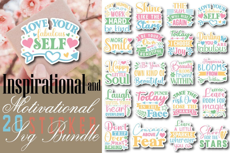 Inspirational and Motivational Sticker Svg Bundle SVG Angelina750 