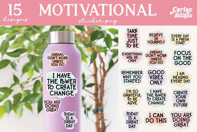Inspirational and Motivational Stickers Bundle Sublimation Carla C Designs 