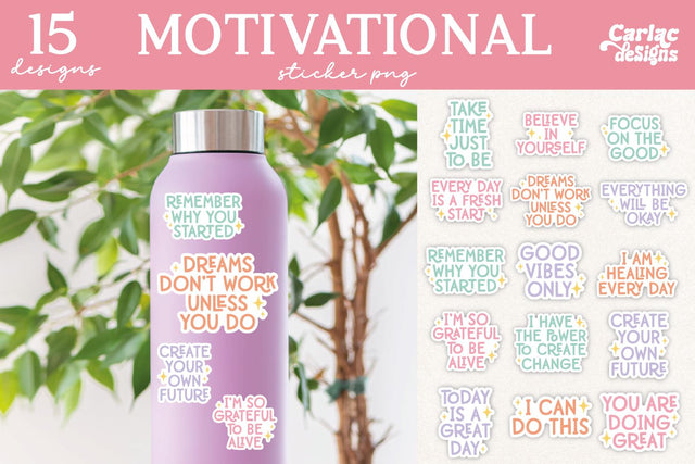 Inspirational and Motivational Stickers Bundle Sublimation Carla C Designs 