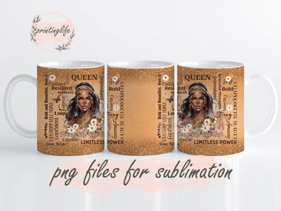 Inspirational Black Woman Mug Wrap Design, Instant Digital Design Download Mug Wrap Design, Mug Design PNG Sublimation PrintingLife 