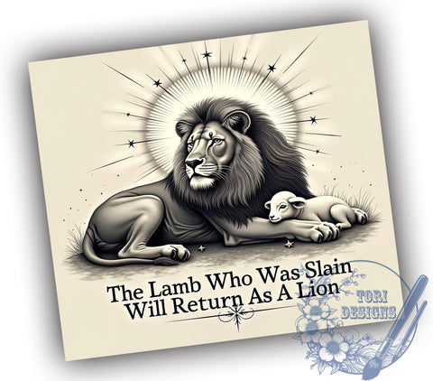 Inspirational Christian Lion Tumbler, Christian Tumbler, Faith Based Cup, Bible Verse Design, Sublimation Wrap, Religious Gift, Lion of Judah, Inspirational Drinkware Sublimation ToriDesigns 