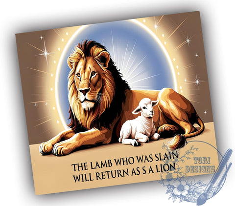 Inspirational Christian Lion Tumbler, Christian Tumbler, Faith Based Cup, Bible Verse Design, Sublimation Wrap, Religious Gift, Lion of Judah, Inspirational Drinkware Sublimation ToriDesigns 