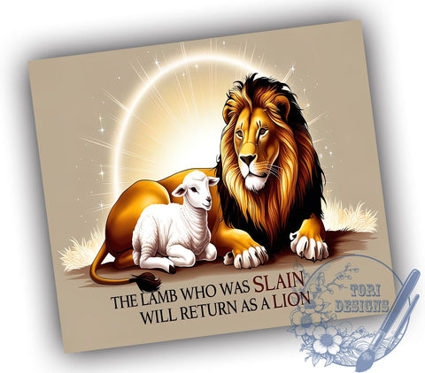 Inspirational Christian Lion Tumbler, Christian Tumbler, Faith Based Cup, Bible Verse Design, Sublimation Wrap, Religious Gift, Lion of Judah, Inspirational Drinkware Sublimation ToriDesigns 