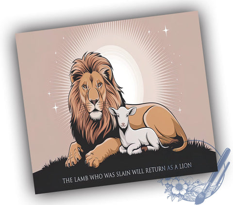 Inspirational Christian Lion Tumbler, Christian Tumbler, Faith Based Cup, Bible Verse Design, Sublimation Wrap, Religious Gift, Lion of Judah, Inspirational Drinkware Sublimation ToriDesigns 