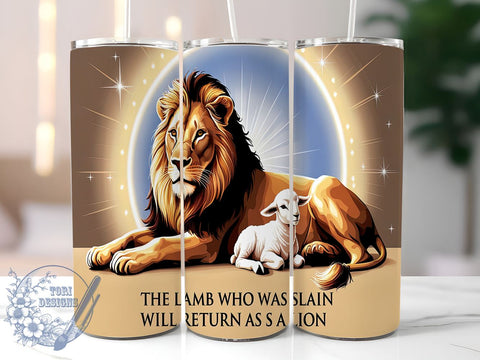 Inspirational Christian Lion Tumbler, Christian Tumbler, Faith Based Cup, Bible Verse Design, Sublimation Wrap, Religious Gift, Lion of Judah, Inspirational Drinkware Sublimation ToriDesigns 