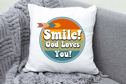 Inspirational Christian Quote Sublimation, Smile God Loves You PNG, Digital Download, Religious Vinyl Decal, Sublimation Iron On Transfer Design Sublimation Jagonath Roy 