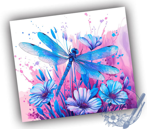 Inspirational Dragonfly 20oz Skinny Tumbler, Affirmation Tumbler Png, Straight & Tapered Tumbler Wrap, Instant Digital Download Sublimation ToriDesigns 