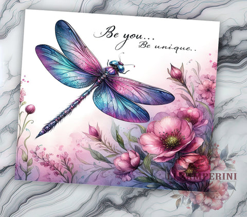 Inspirational Dragonfly Affirmation Tumbler, Dragonfly Tumbler, Inspirational Drinkware, 20oz Wrap, Affirmation Design, Nature Sublimation, Motivational Gift Sublimation Li Zamperini 