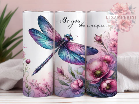 Inspirational Dragonfly Affirmation Tumbler, Dragonfly Tumbler, Inspirational Drinkware, 20oz Wrap, Affirmation Design, Nature Sublimation, Motivational Gift Sublimation Li Zamperini 