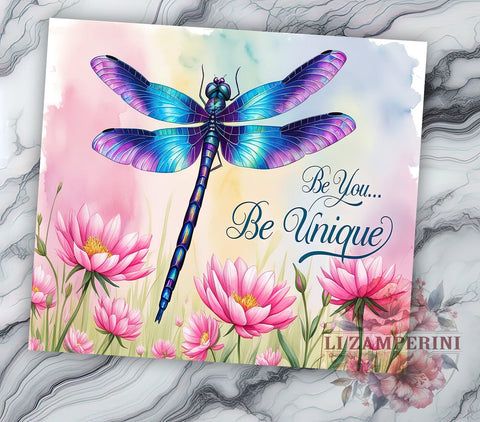 Inspirational Dragonfly Affirmation Tumbler, Dragonfly Tumbler, Inspirational Drinkware, 20oz Wrap, Affirmation Design, Nature Sublimation, Motivational Gift Sublimation Li Zamperini 