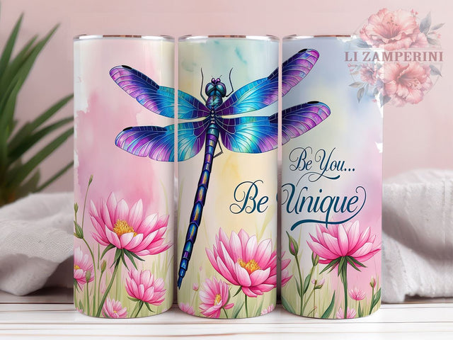 Inspirational Dragonfly Affirmation Tumbler, Dragonfly Tumbler, Inspirational Drinkware, 20oz Wrap, Affirmation Design, Nature Sublimation, Motivational Gift Sublimation Li Zamperini 