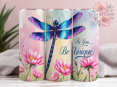 Inspirational Dragonfly Affirmation Tumbler, Dragonfly Tumbler, Inspirational Drinkware, 20oz Wrap, Affirmation Design, Nature Sublimation, Motivational Gift Sublimation Li Zamperini 
