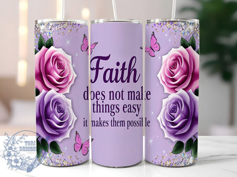 Inspirational Faith Bible Tumbler, Faith Tumbler, Christian Quote Cup, Inspirational Design, Bible Verse Drinkware, Sublimation Wrap, Encouraging Gift, Religious Motivational Tumbler Sublimation ToriDesigns 