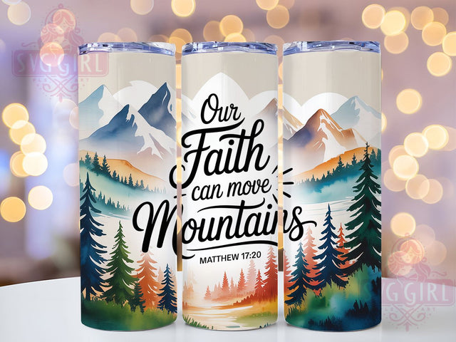 Inspirational Faith Cross Tumbler, Christian Flower Tumbler, Inspirational Quote Wrap, Spiritual Mountain Wrap, Whimsical Faith Wrap, Sublimation Design, Trendy Gift Idea Sublimation SvggirlplusArt 