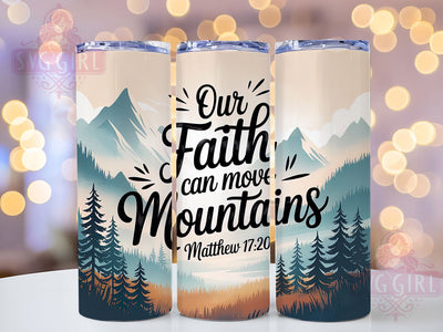 Inspirational Faith Cross Tumbler, Christian Flower Tumbler, Inspirational Quote Wrap, Spiritual Mountain Wrap, Whimsical Faith Wrap, Sublimation Design, Trendy Gift Idea Sublimation SvggirlplusArt 