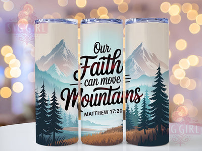 Inspirational Faith Cross Tumbler, Christian Flower Tumbler, Inspirational Quote Wrap, Spiritual Mountain Wrap, Whimsical Faith Wrap, Sublimation Design, Trendy Gift Idea Sublimation SvggirlplusArt 