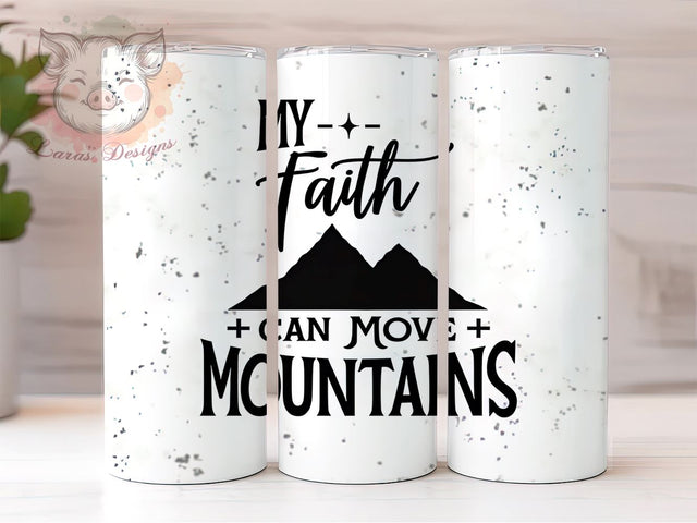 Inspirational Faith Mountains 20oz Tumbler, Inspirational Quote Tumbler, 20oz Tumbler, Christian Gift, Motivational Drinkware, Mountains Design, Sublimation Tumbler Sublimation Lara' s Designs 