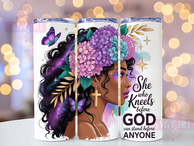Inspirational Faith Prayer Quote Tumbler, Black Woman Prayer Cup, Christian Quote Wrap, 20Oz Sublimation Tumbler, Spiritual Empowerment Design, Religious Gift Cup, Faith Based Inspiration Sublimation SvggirlplusArt 