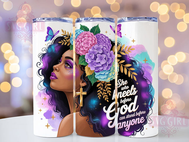 Inspirational Faith Prayer Quote Tumbler, Black Woman Prayer Cup, Christian Quote Wrap, 20Oz Sublimation Tumbler, Spiritual Empowerment Design, Religious Gift Cup, Faith Based Inspiration Sublimation SvggirlplusArt 