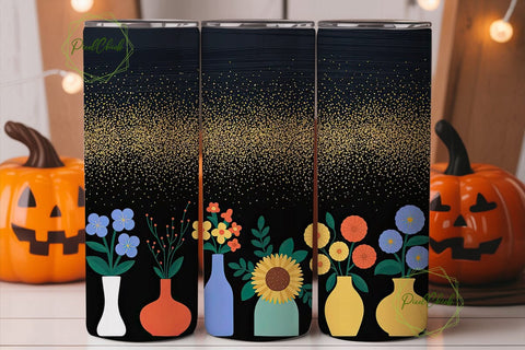 Inspirational Floral Glitter Tumbler Sublimation PixelChick 