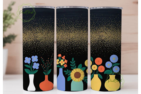 Inspirational Floral Glitter Tumbler Sublimation PixelChick 