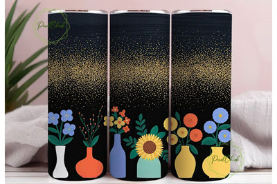 Inspirational Floral Glitter Tumbler Sublimation PixelChick 