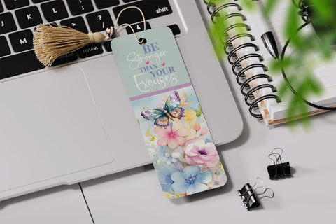 Inspirational Floral Printable Bookmarks, Print Then Cut PNG Sublimation BijouBay 