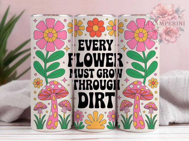 Inspirational Floral Quote Tumbler, Growth Quote Wrap, 20oz Sublimation, Motivational Cup, Floral Quote Mug, Positive Message Tumbler, Uplifting Drinkware Sublimation Li Zamperini 