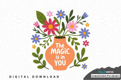 Inspirational flower vase sublimation design Sublimation Regulrcrative 