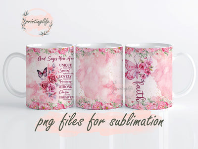 Inspirational Gifts for Women Gods Say You Are Motivational Christian Mug Wrap, novelty mug, inspirational design mug, Christian design mug, motivational design mug Sublimation PrintingLife 