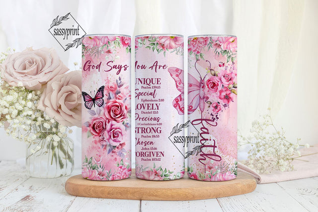 Inspirational Gifts for Women Gods Say You Are Tumbler 20oz Stainless Steel Insulated Coffee Travel Cup Mug Motivational Christian Gift for Women Sublimation sassyprint 