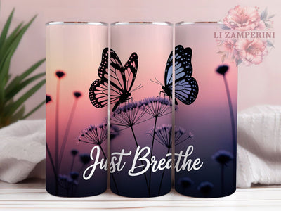 Inspirational Just Breathe Tumbler, Inspirational Tumbler, Motivational 20oz Wrap, Sublimation Design, Stylish Gift Idea, Positive Quote Wrap, Mindful Tumbler Sublimation Li Zamperini 