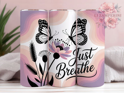 Inspirational Just Breathe Tumbler, Inspirational Tumbler, Motivational 20oz Wrap, Sublimation Design, Stylish Gift Idea, Positive Quote Wrap, Mindful Tumbler Sublimation Li Zamperini 
