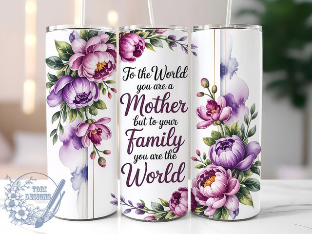 Inspirational Loving Mom Tumbler, Family Quotes, Loving Mom, Inspirational Wrap, Sublimation Art, 20oz Tumbler, Elegant Design Sublimation ToriDesigns 