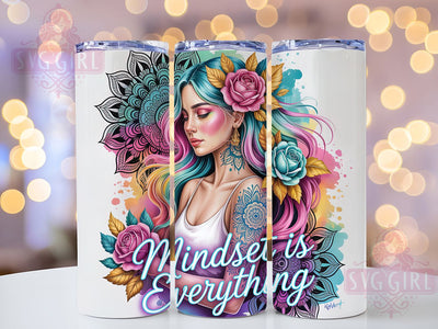 Inspirational Mermaid Ocean Tattoo Tumbler, Inspirational Ocean Wrap, Nautical Quote Drinkware, 20Oz Sublimation Wrap, Beach Lover Gift Idea, Fantasy Sea Art Cup, Coastal Boho Design Sublimation SvggirlplusArt 