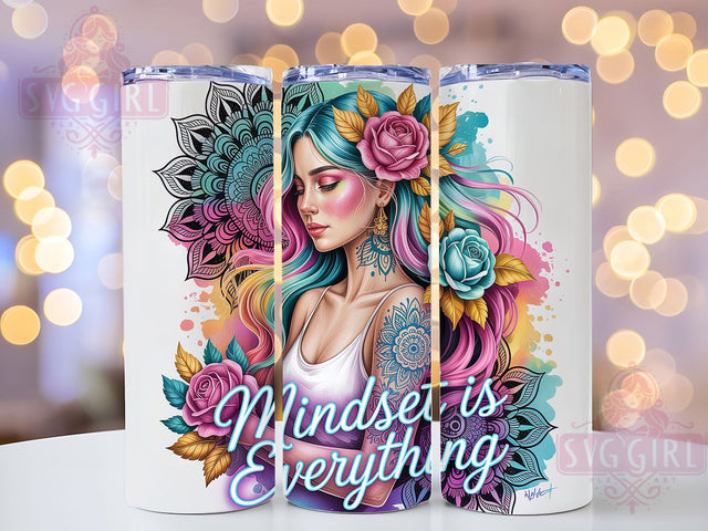 Inspirational Mermaid Ocean Tattoo Tumbler, Inspirational Ocean Wrap, Nautical Quote Drinkware, 20Oz Sublimation Wrap, Beach Lover Gift Idea, Fantasy Sea Art Cup, Coastal Boho Design Sublimation SvggirlplusArt 