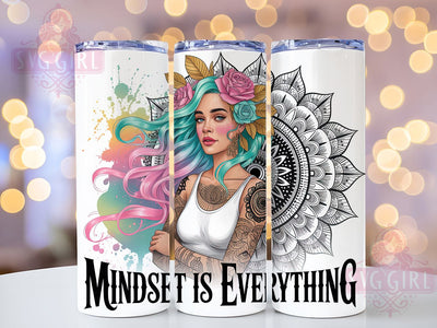 Inspirational Mermaid Ocean Tattoo Tumbler, Inspirational Ocean Wrap, Nautical Quote Drinkware, 20Oz Sublimation Wrap, Beach Lover Gift Idea, Fantasy Sea Art Cup, Coastal Boho Design Sublimation SvggirlplusArt 