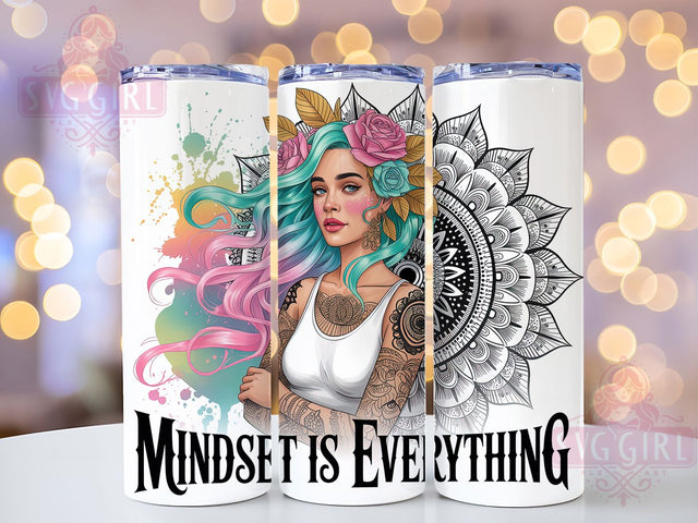 Inspirational Mermaid Ocean Tattoo Tumbler, Inspirational Ocean Wrap, Nautical Quote Drinkware, 20Oz Sublimation Wrap, Beach Lover Gift Idea, Fantasy Sea Art Cup, Coastal Boho Design Sublimation SvggirlplusArt 
