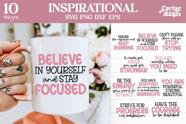 Inspirational Motivational SVG and Sublimation Bundle SVG Carla C Designs 
