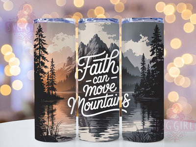 Inspirational Mountain Faith Tumbler, Christian Mountain Tumbler, Inspirational Scripture Wrap, Spiritual Faith Wrap, Whimsical Mountain Wrap, Sublimation Design, Trendy Gift Idea Sublimation SvggirlplusArt 