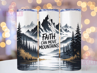 Inspirational Mountain Faith Tumbler, Christian Mountain Tumbler, Inspirational Scripture Wrap, Spiritual Faith Wrap, Whimsical Mountain Wrap, Sublimation Design, Trendy Gift Idea Sublimation SvggirlplusArt 