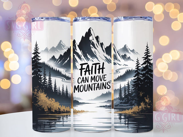 Inspirational Mountain Faith Tumbler, Christian Mountain Tumbler, Inspirational Scripture Wrap, Spiritual Faith Wrap, Whimsical Mountain Wrap, Sublimation Design, Trendy Gift Idea Sublimation SvggirlplusArt 