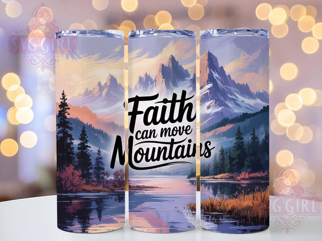 Inspirational Mountain Faith Tumbler, Christian Mountain Tumbler, Inspirational Scripture Wrap, Spiritual Faith Wrap, Whimsical Mountain Wrap, Sublimation Design, Trendy Gift Idea Sublimation SvggirlplusArt 